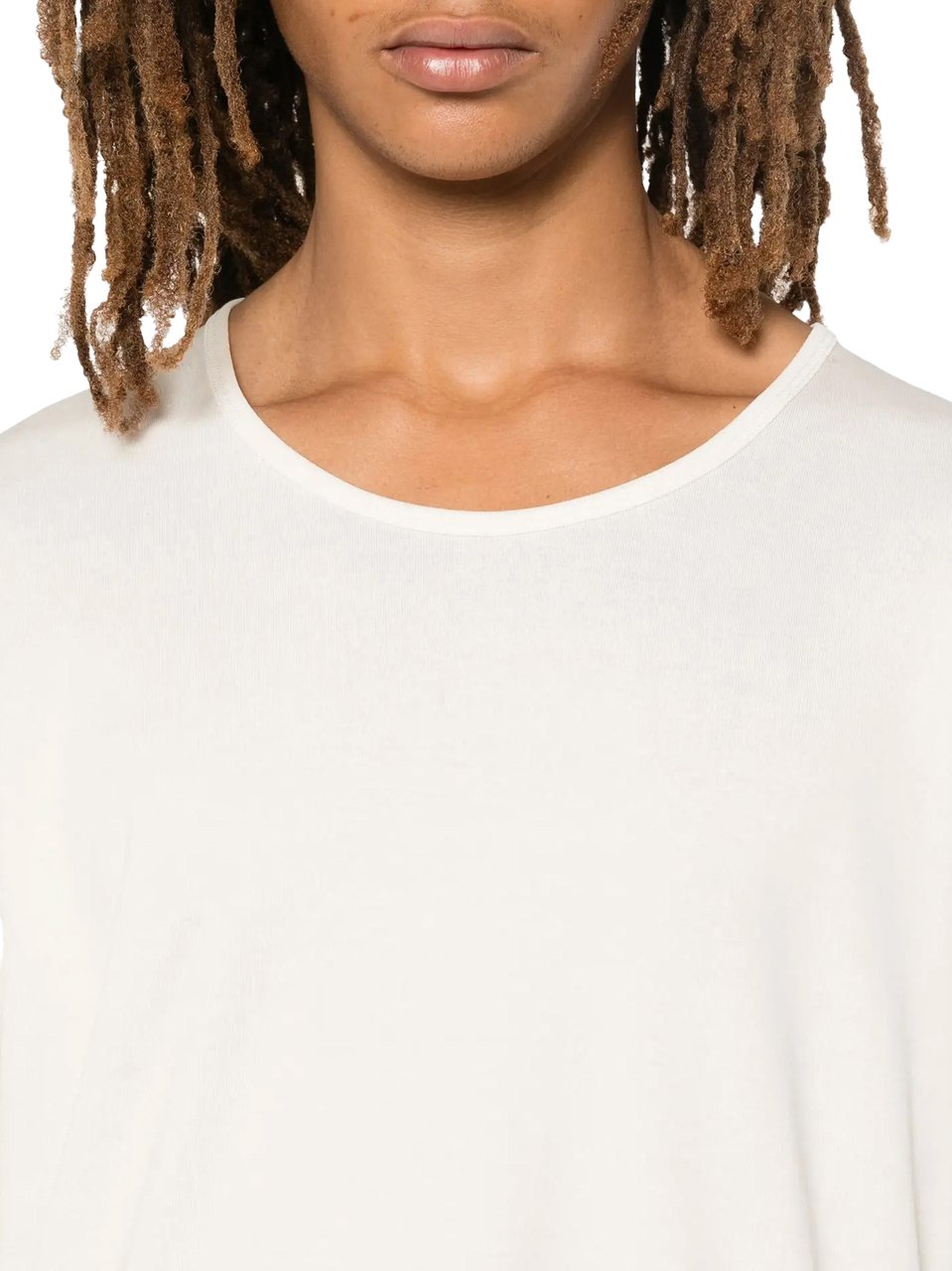Lemaire Rib U Neck T-shirt Light Cream Divers