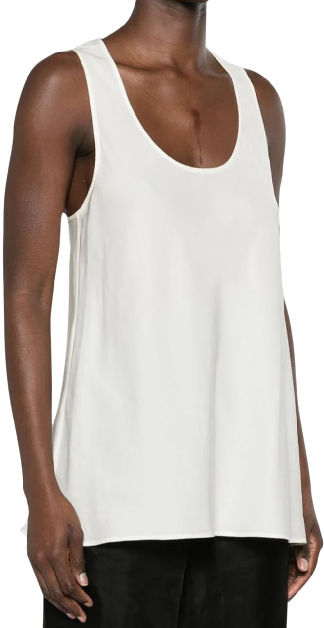 Lemaire Bias Cut Tank Top White Asparagus Wit