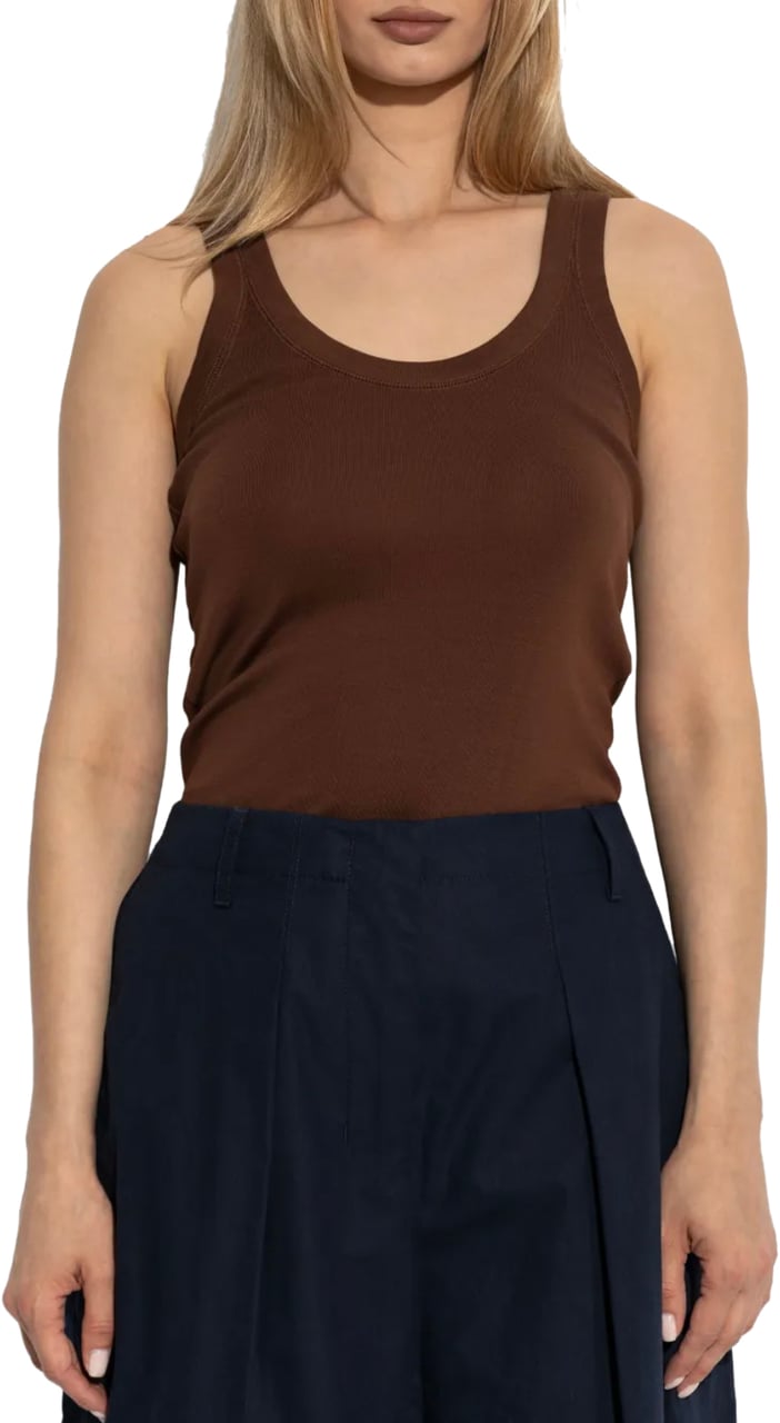 Lemaire Rib Tank Top Brunette Bruin