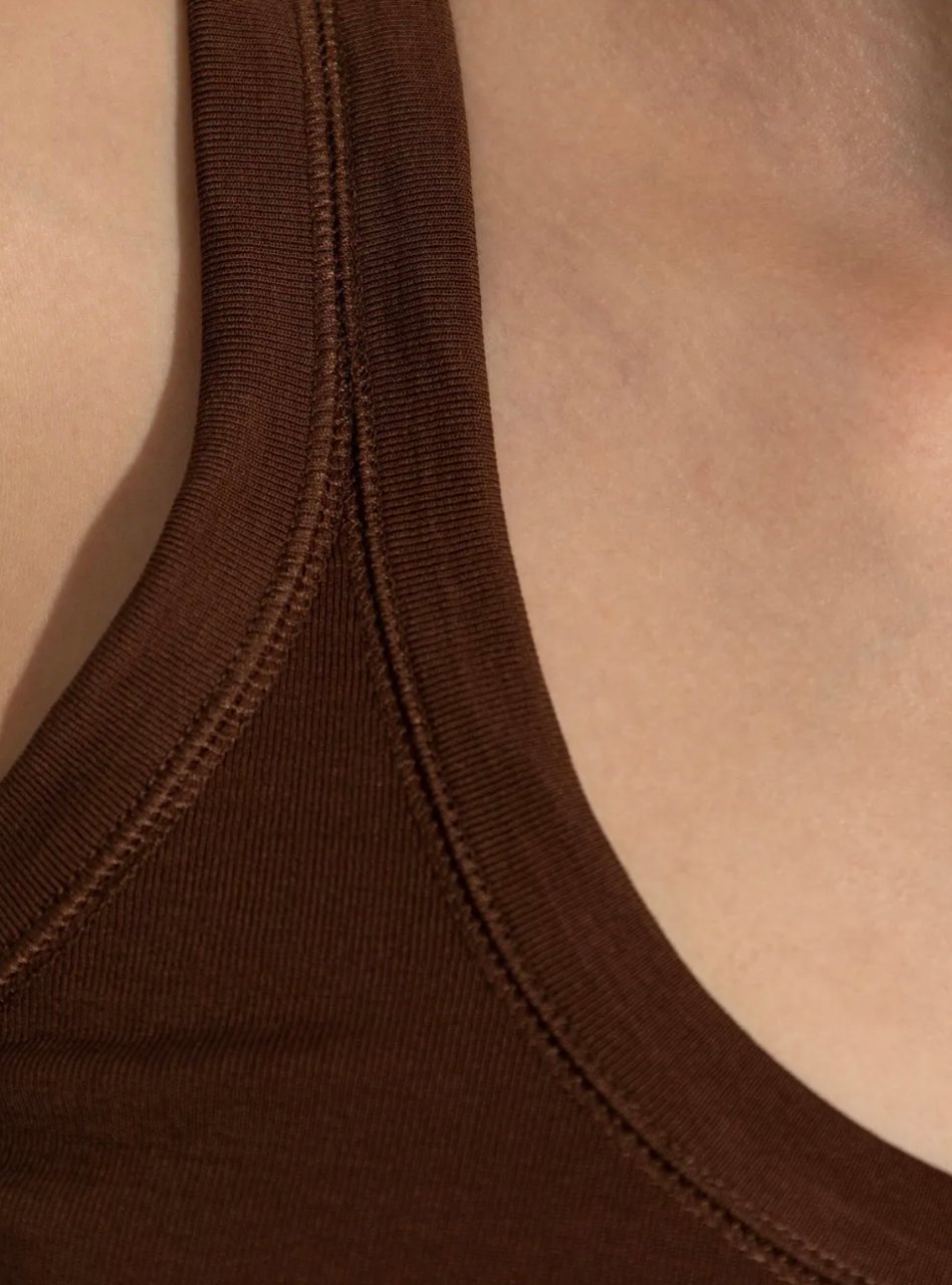 Lemaire Rib Tank Top Brunette Bruin