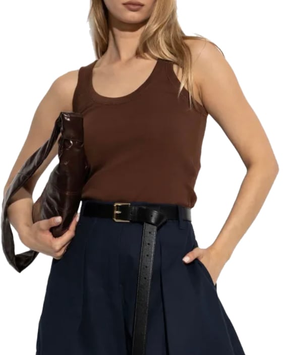 Lemaire Rib Tank Top Brunette Bruin