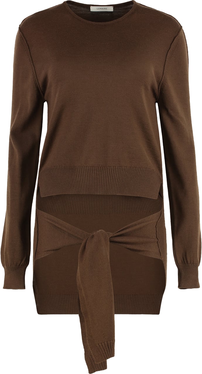 Lemaire Wool-blend crew-neck sweater Bruin