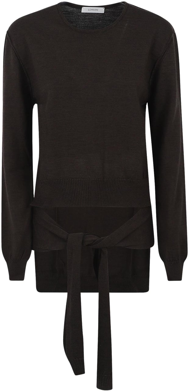 Lemaire Trompe L'oeil Crew Neck Jumper Bruin