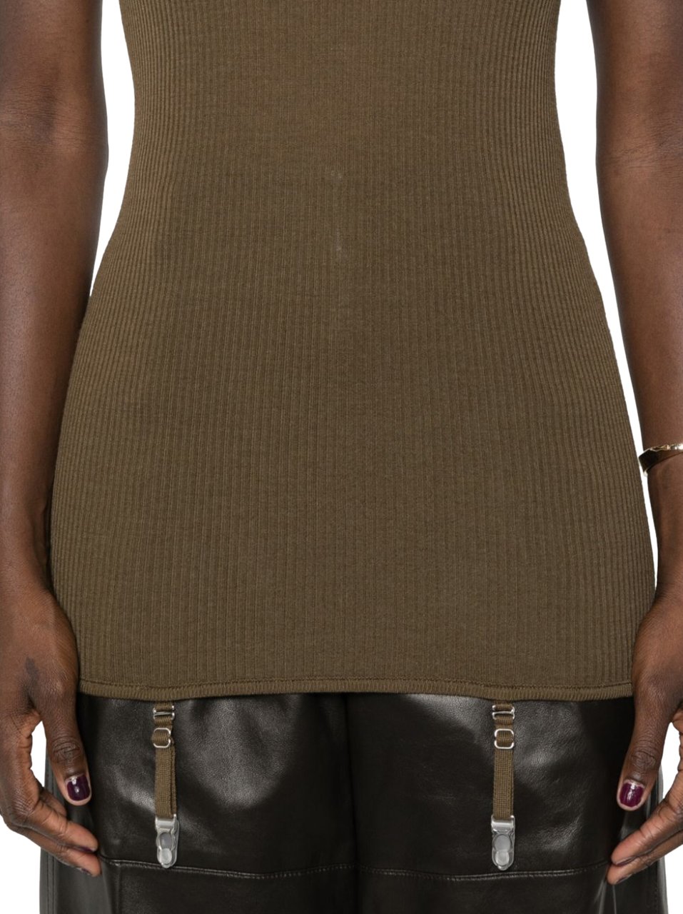 Lemaire Seamless Tank Top With Suspenders Havana Bruin
