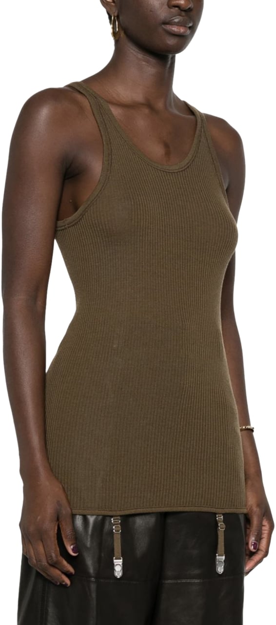Lemaire Seamless Tank Top With Suspenders Havana Bruin