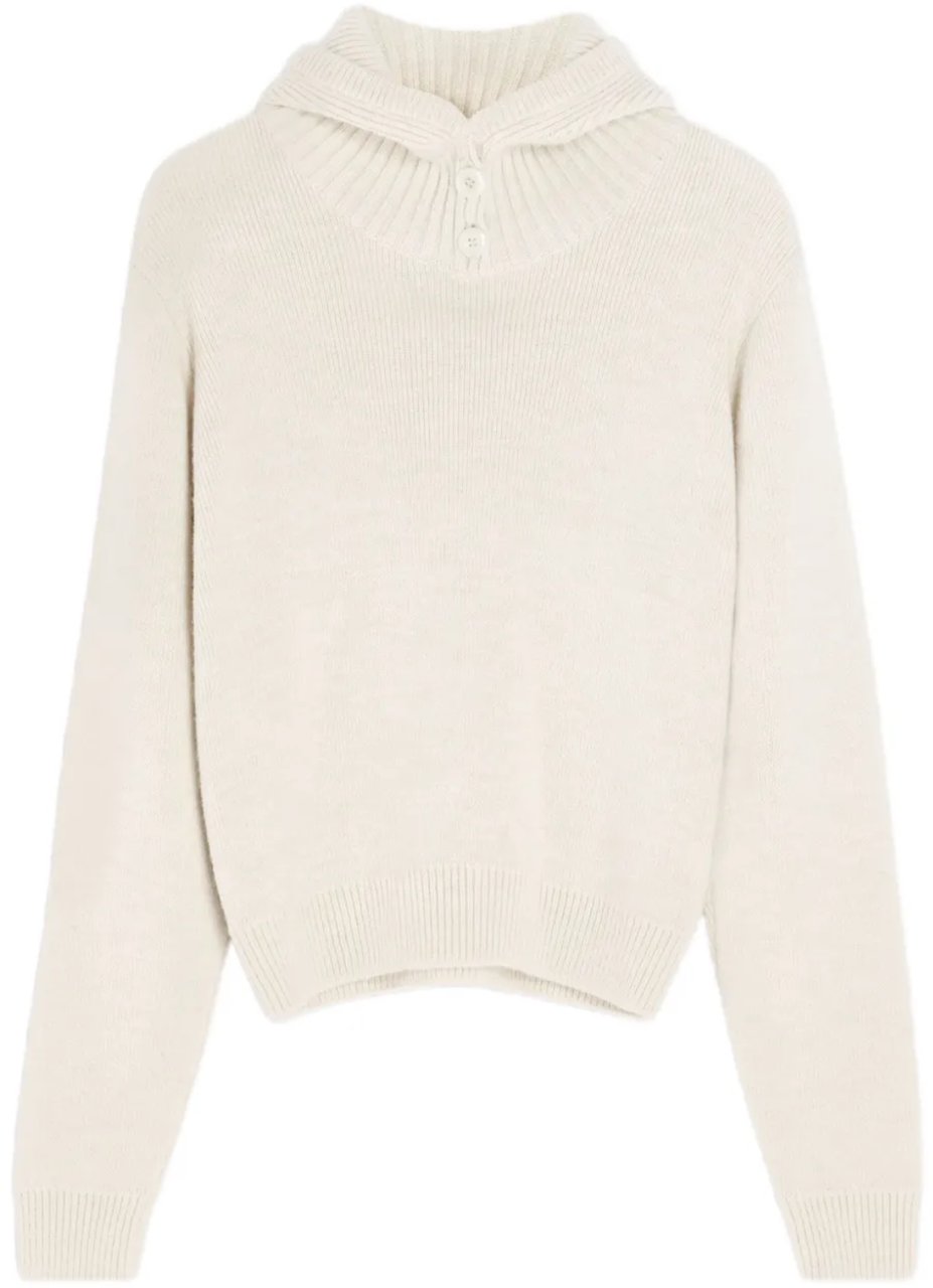 Lemaire Sweater With Hood Light Cream Divers