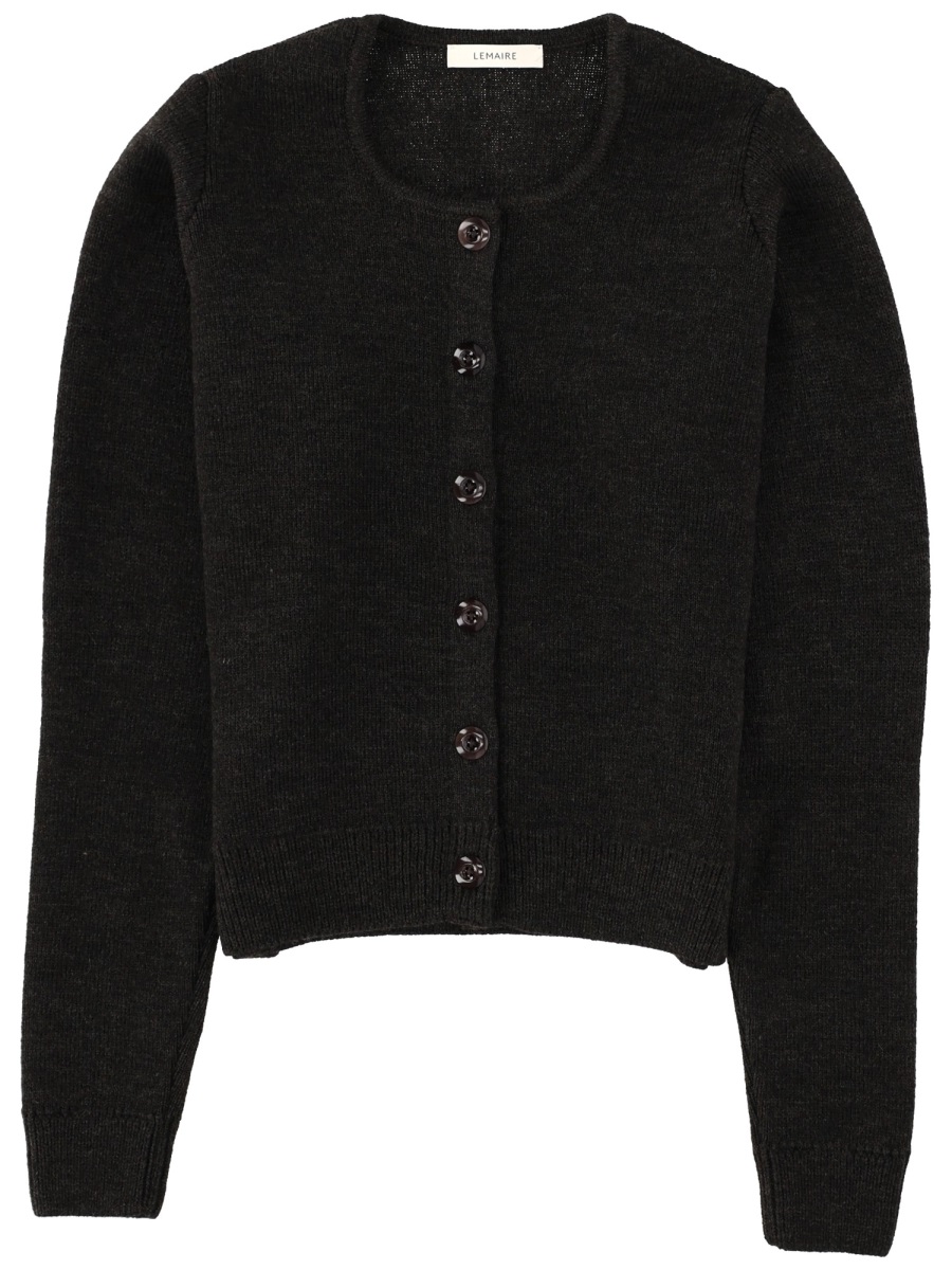 Lemaire Neutrals Alpaca Blend Cropped Cardigan Zwart
