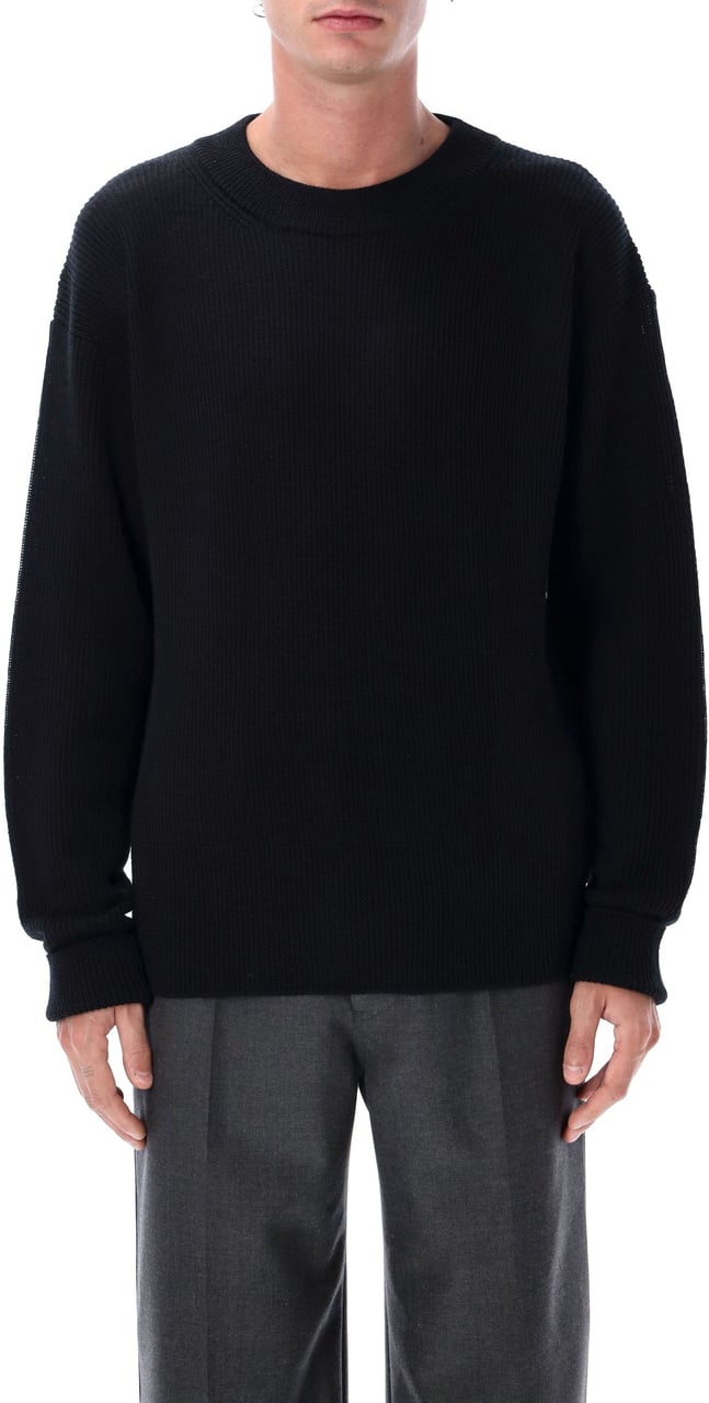 Lemaire Boxy Roundneck Sweater Nero Zwart