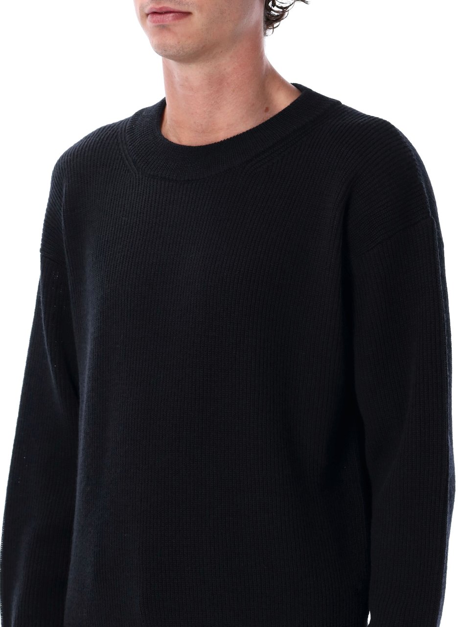 Lemaire Boxy Roundneck Sweater Nero Zwart