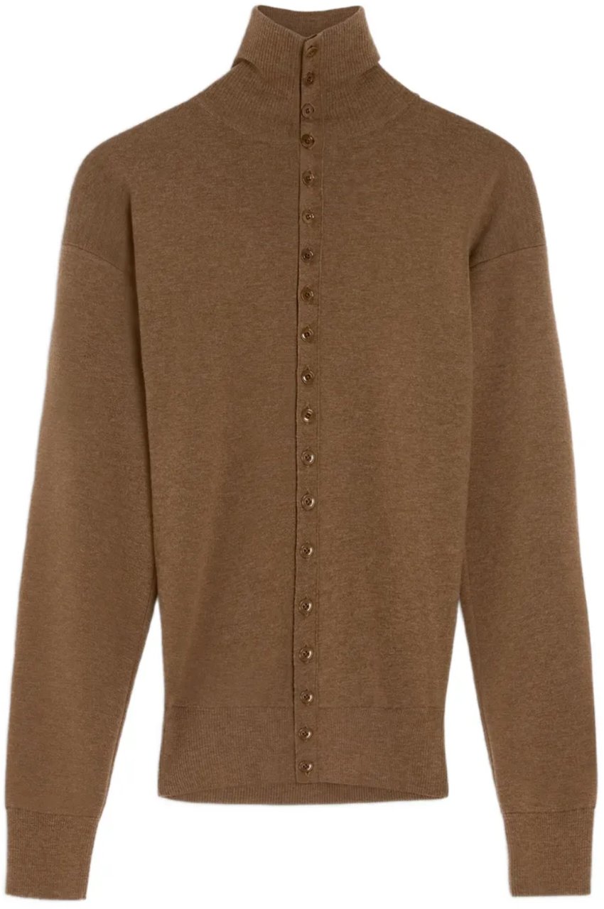 Lemaire Buttoned Fitted Cardigan Havana Bruin