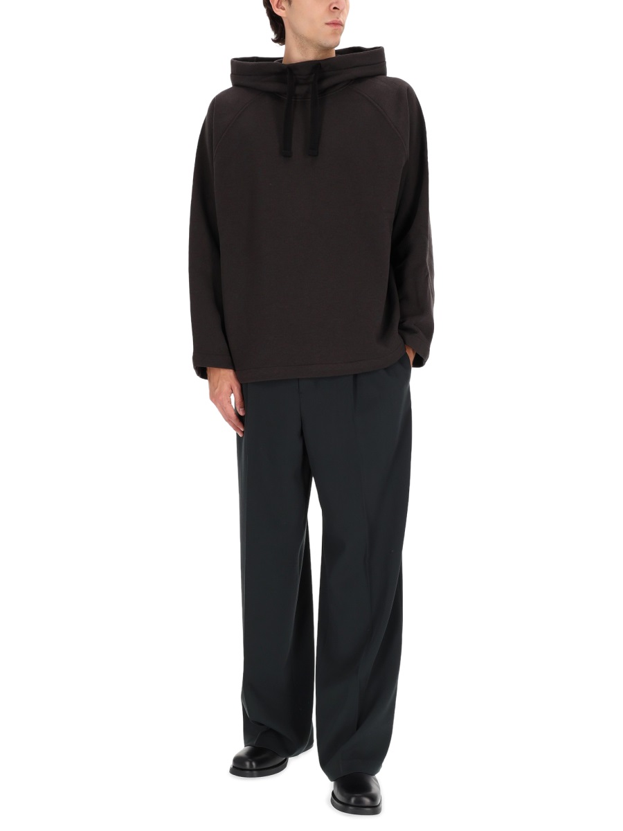 Lemaire Black Boxy High Neck Hoodie Zwart