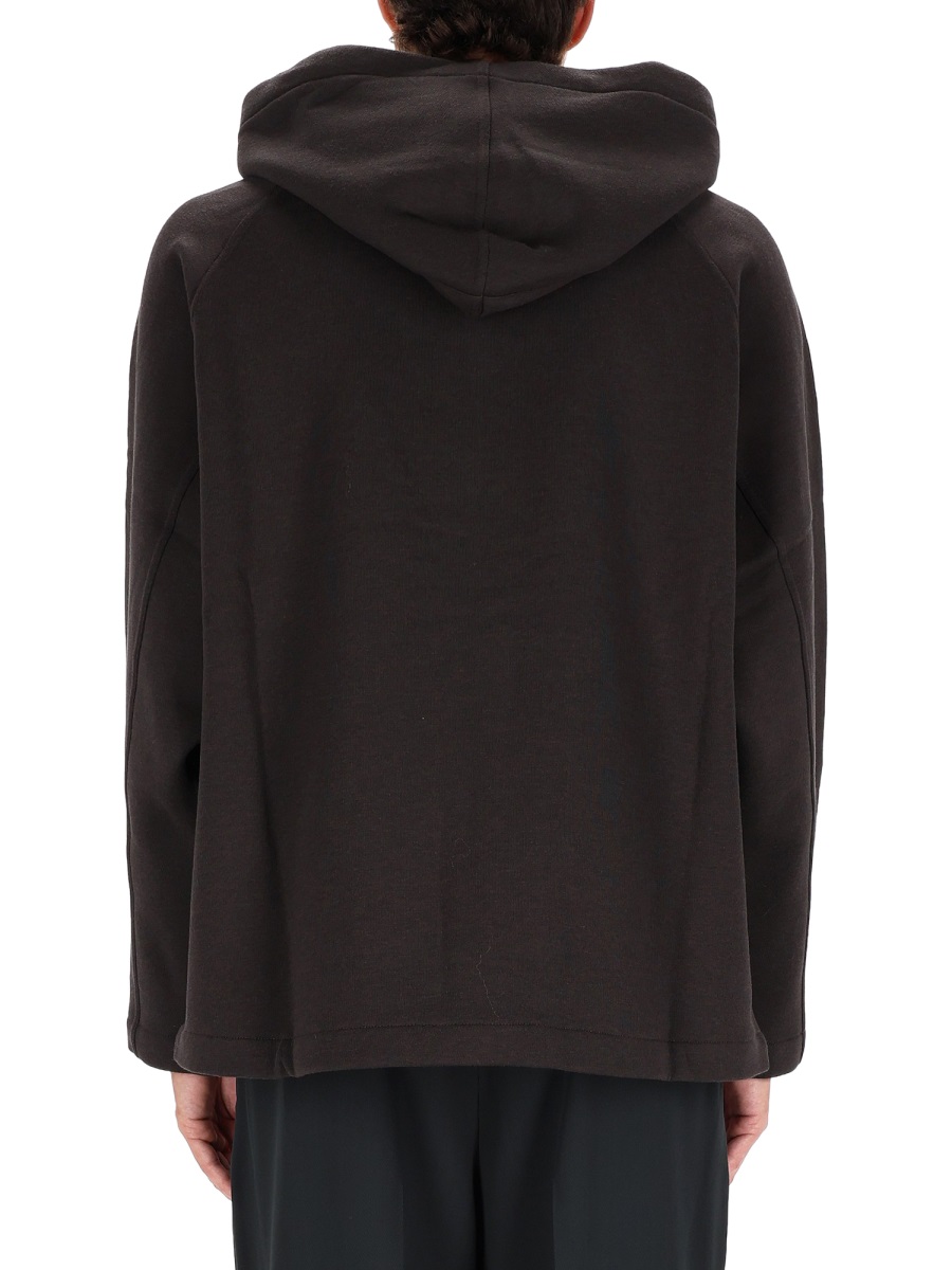 Lemaire Black Boxy High Neck Hoodie Zwart