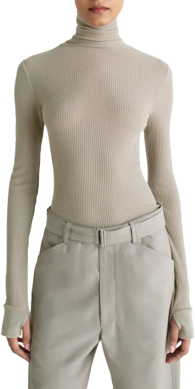 Lemaire Seamless High Neck Top Light Sage Groen