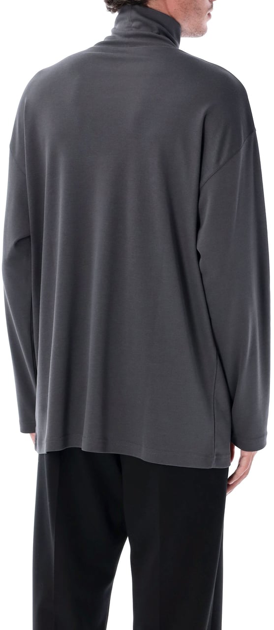 Lemaire High Neck L/S Tee Carbon Grey Grijs