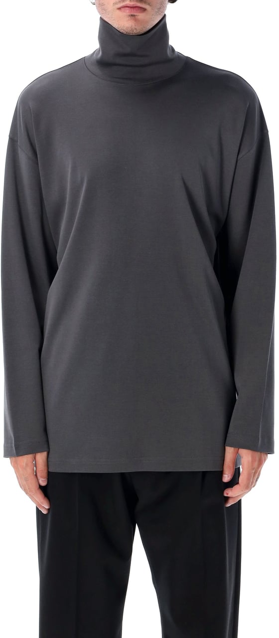Lemaire High Neck L/S Tee Carbon Grey Grijs