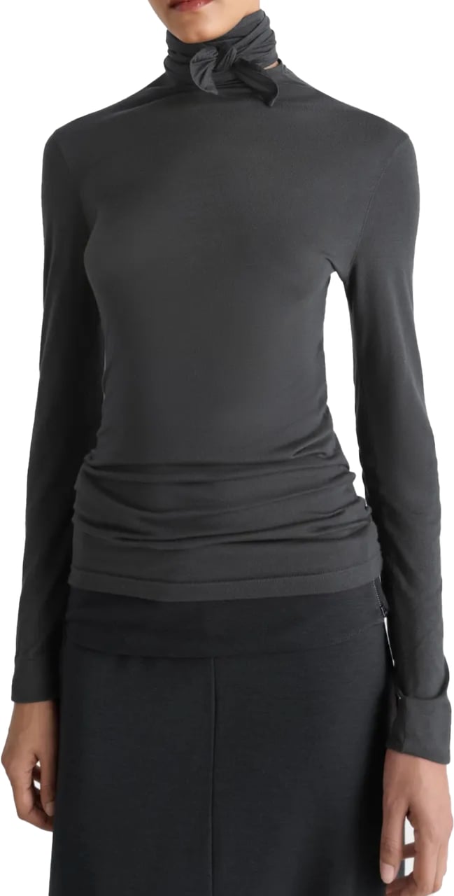 Lemaire Foulard Top With Patchs Coal Grijs