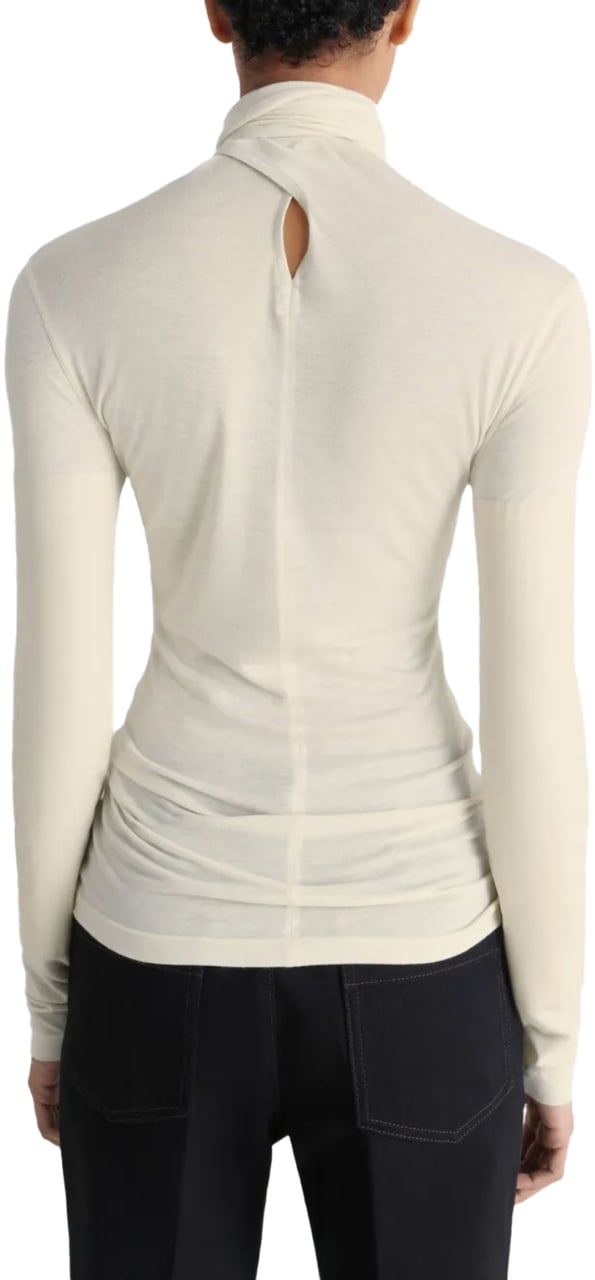 Lemaire Foulard Top With Patchs Pearl White Wit