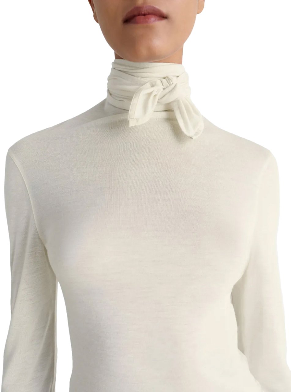 Lemaire Foulard Top With Patchs Pearl White Wit