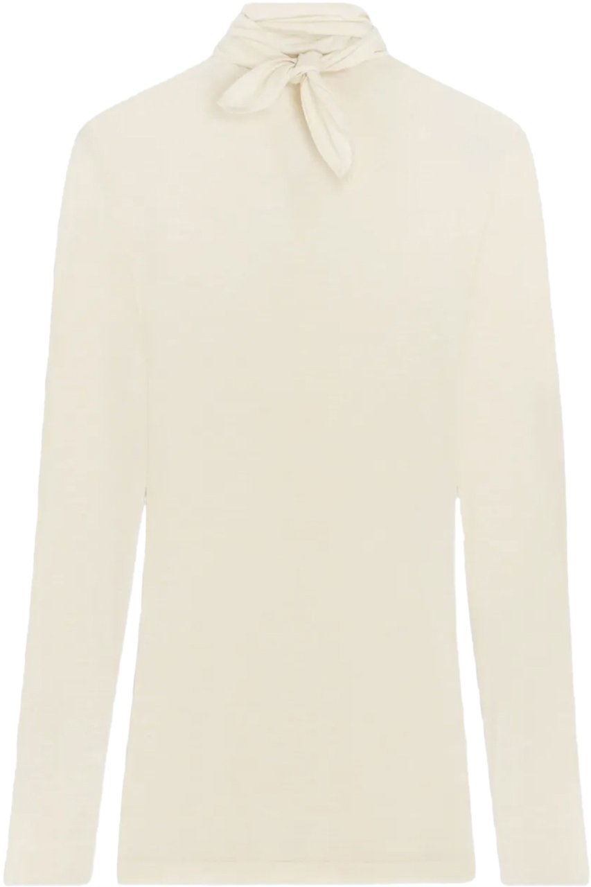 Lemaire Foulard Top With Patchs Pearl White Wit