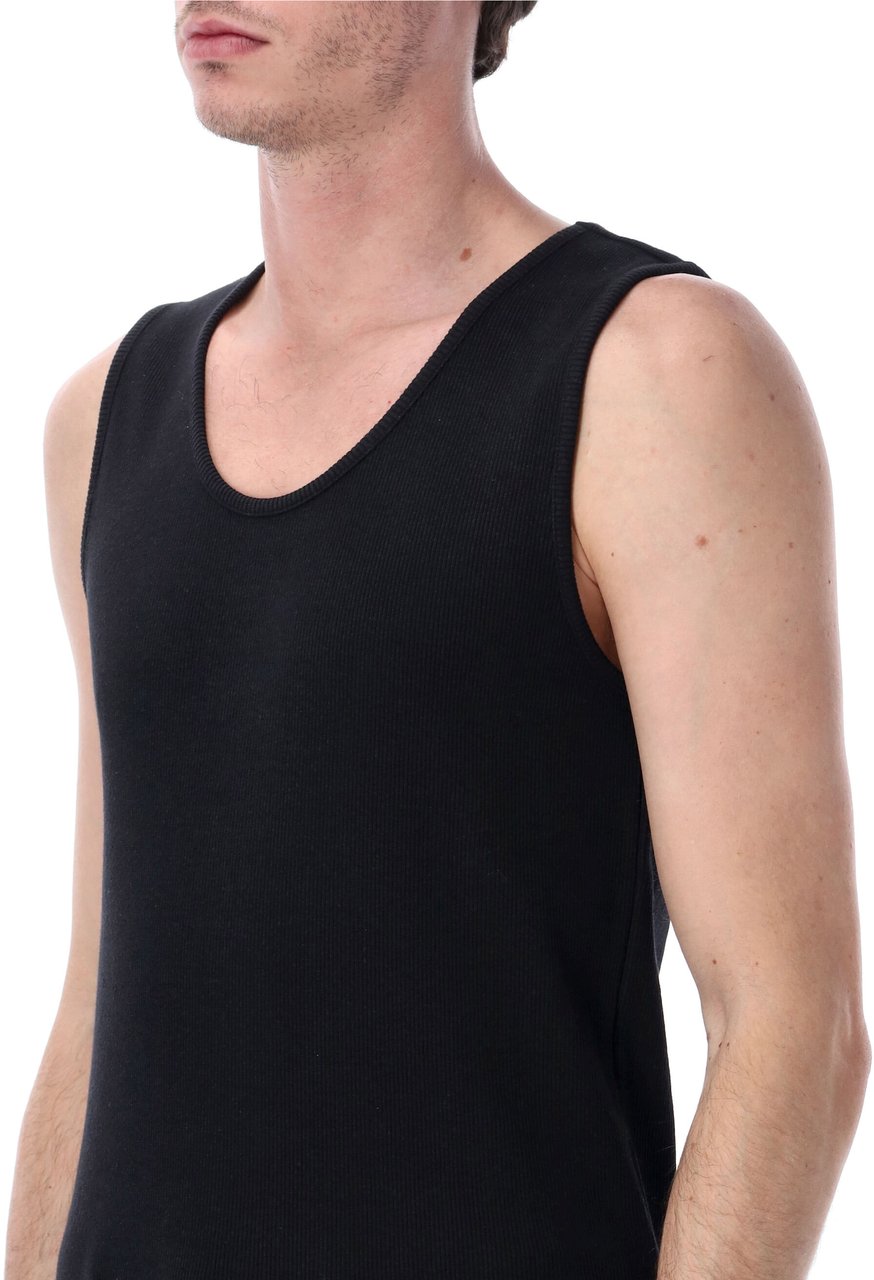 Lemaire Rib Tank Top Nero Zwart