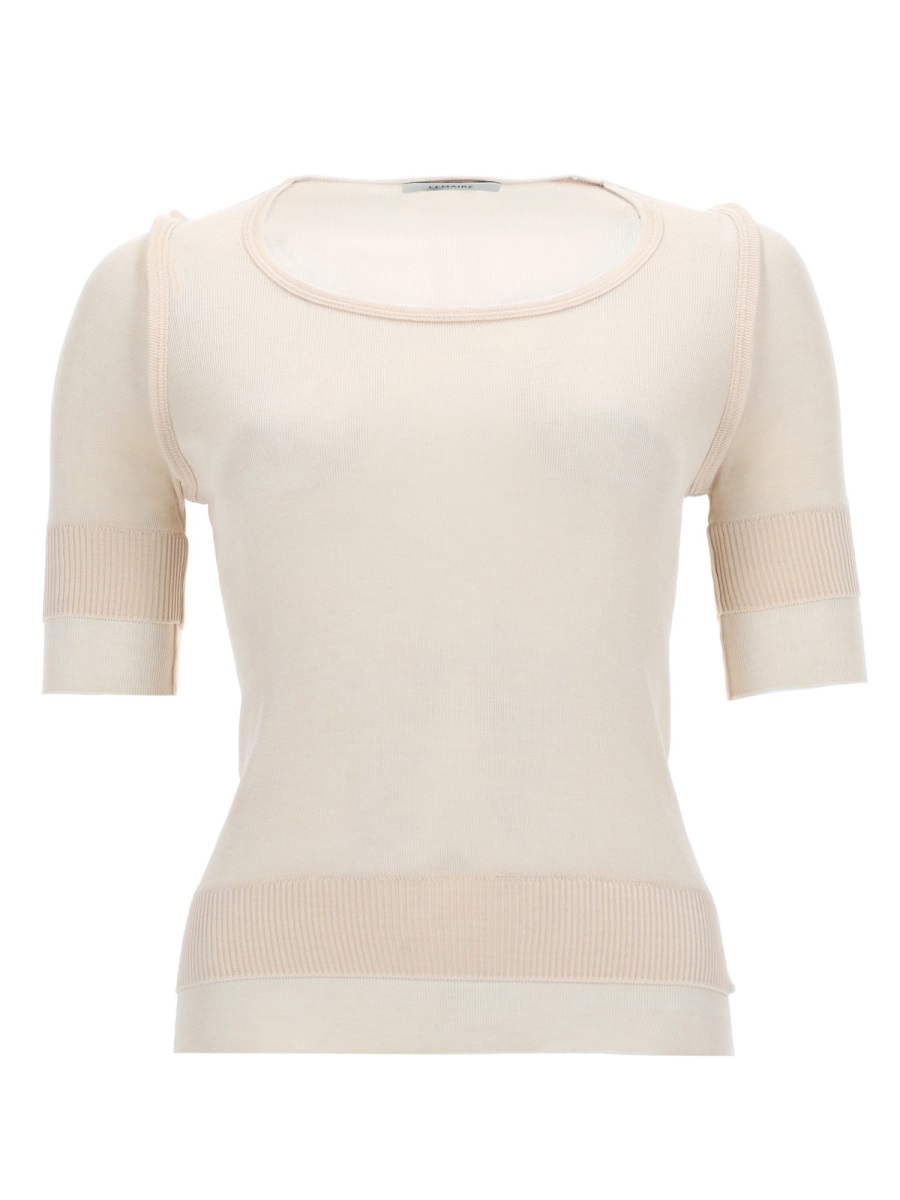 Lemaire Trompe L'Oeil Viscose-Silk Round Neck Top Wit