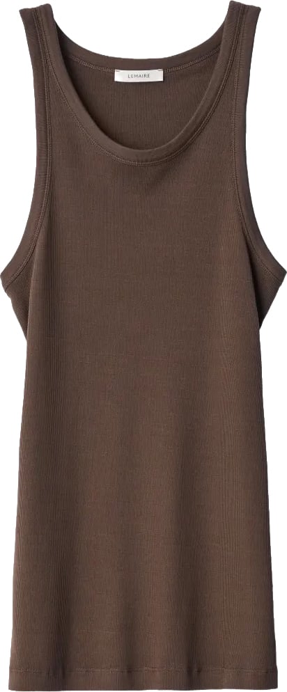 Lemaire Ribbed Tank Top Carob Bruin