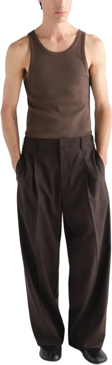 Lemaire Ribbed Tank Top Carob Bruin