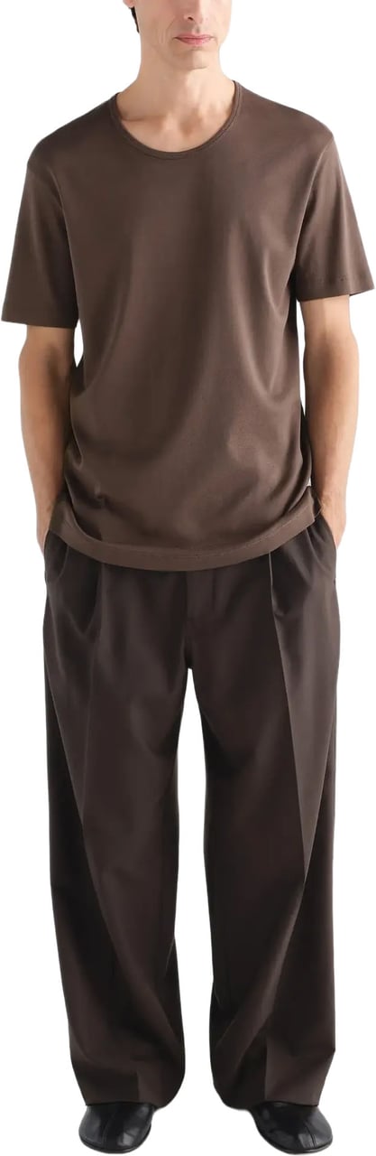 Lemaire U-neck Tee Carob Bruin