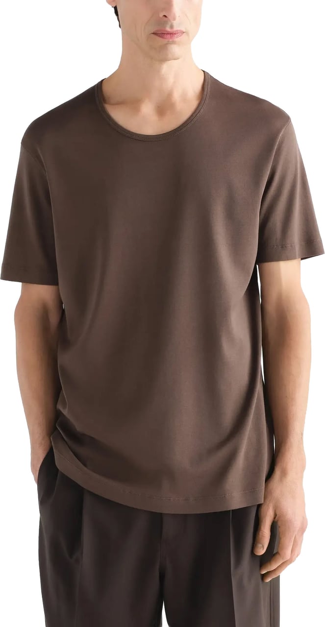 Lemaire U-neck Tee Carob Bruin