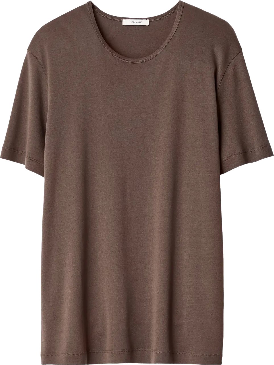 Lemaire U-neck Tee Carob Bruin