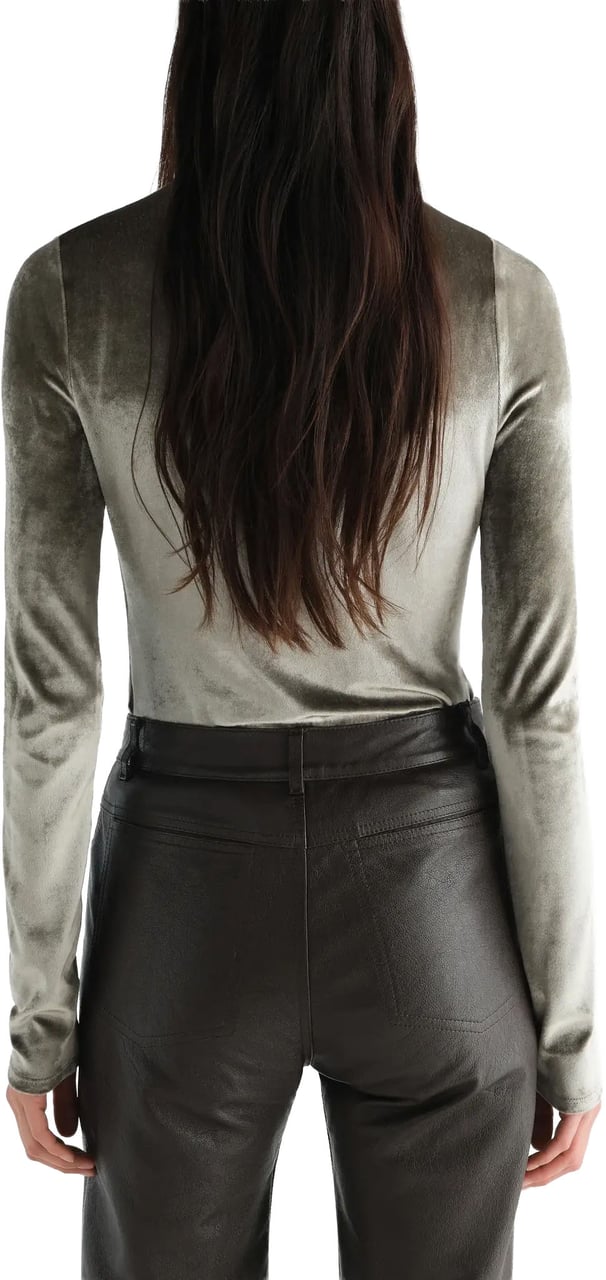 Lemaire Fitted High Neck Top Chrome Grijs