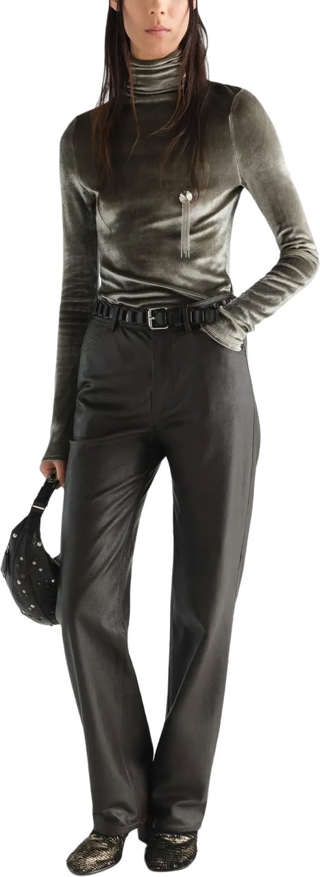 Lemaire Fitted High Neck Top Chrome Grijs