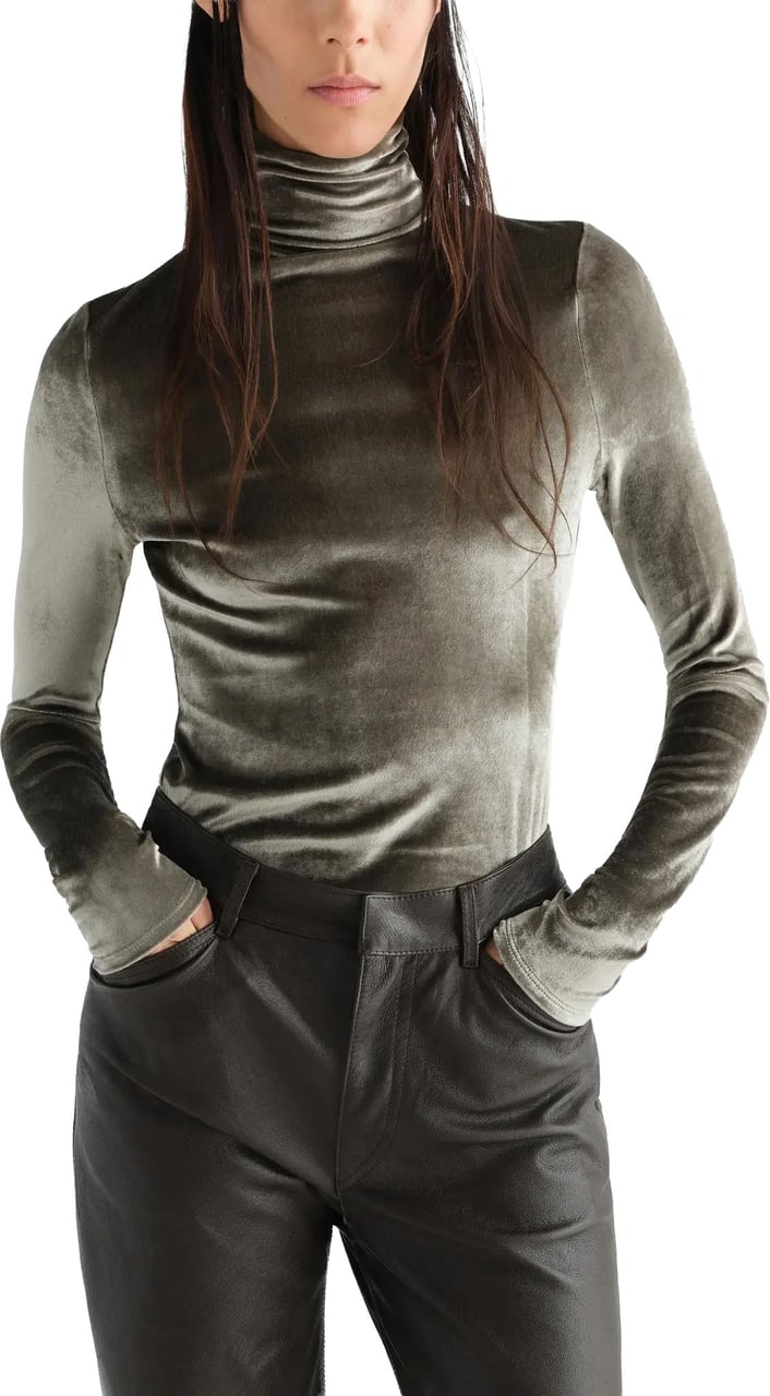 Lemaire Fitted High Neck Top Chrome Grijs