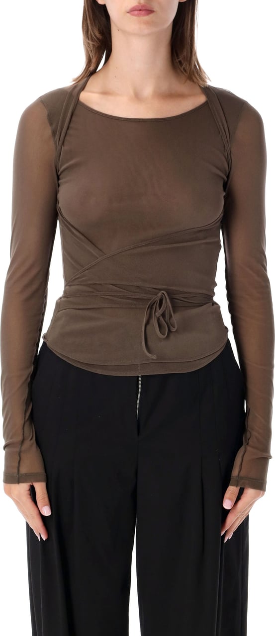 Lemaire Ballerina Knotted Top Marrone Taupe