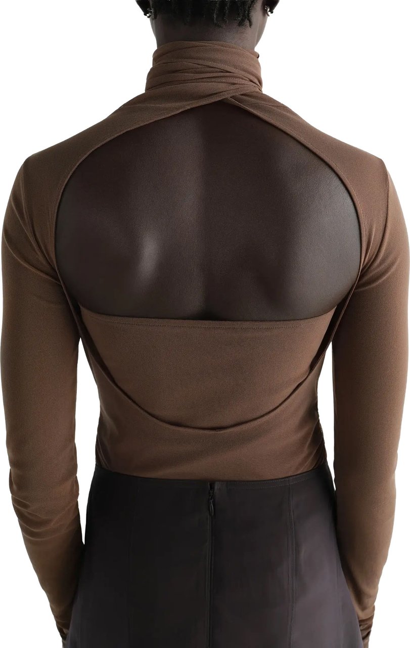 Lemaire Ballerina Foulard Top Cacao Bruin
