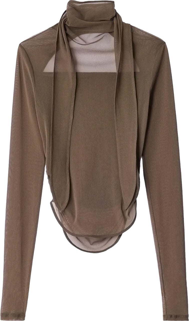 Lemaire Ballerina Foulard Top Cacao Bruin
