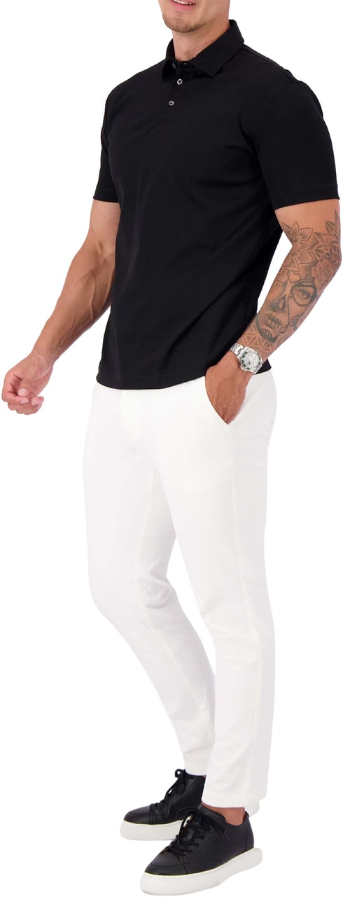 Les Brutes Mercerized Cotton Polo Zwart