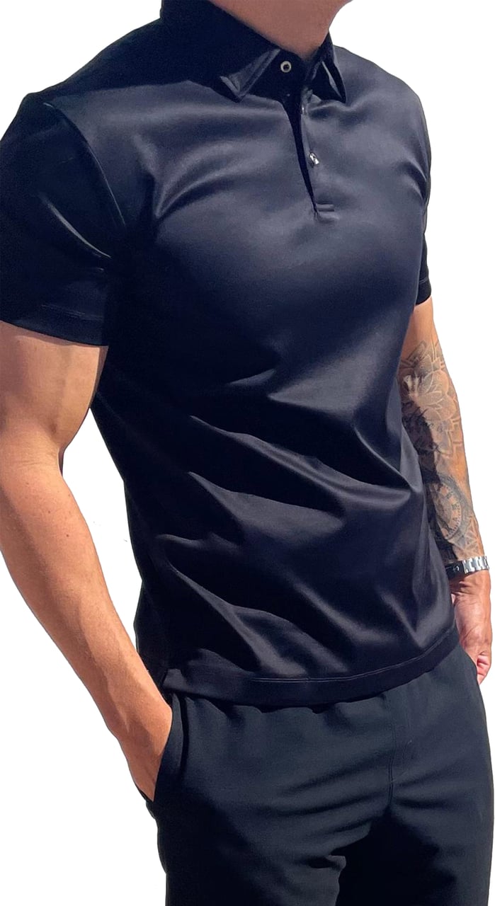 Les Brutes Mercerized Cotton Polo Zwart