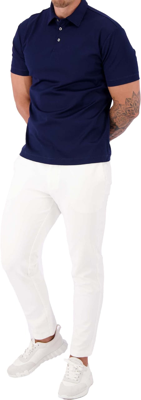 Les Brutes Mercerized Cotton Polo Blauw