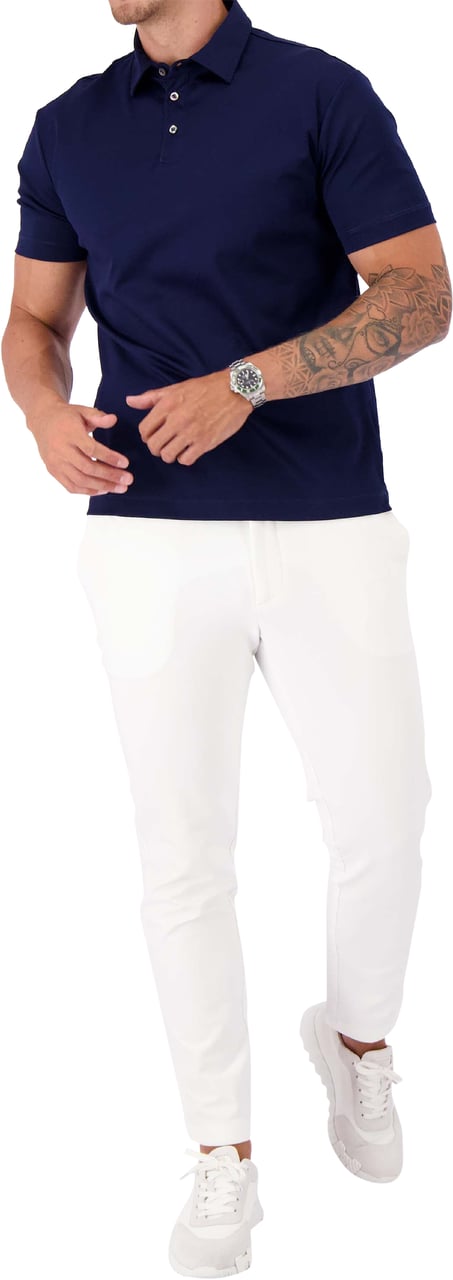 Les Brutes Mercerized Cotton Polo Blauw