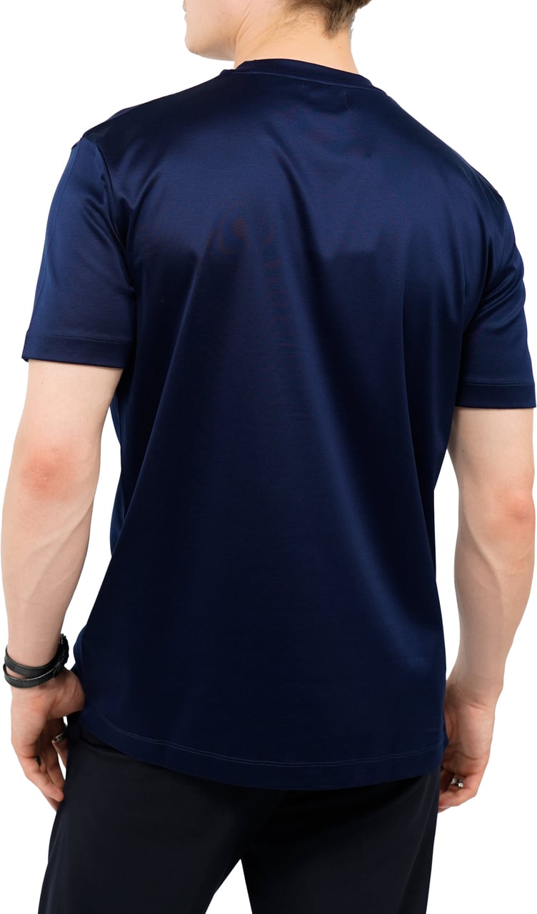 Les Brutes Mercerized Cotton T-Shirt Blauw