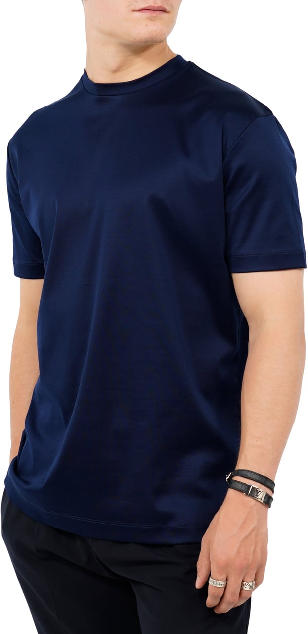 Les Brutes Mercerized Cotton T-Shirt Blauw