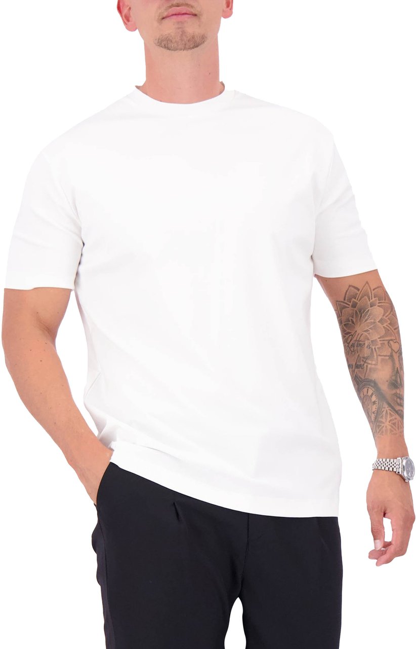 Les Brutes Mercerized Cotton T-Shirt Wit