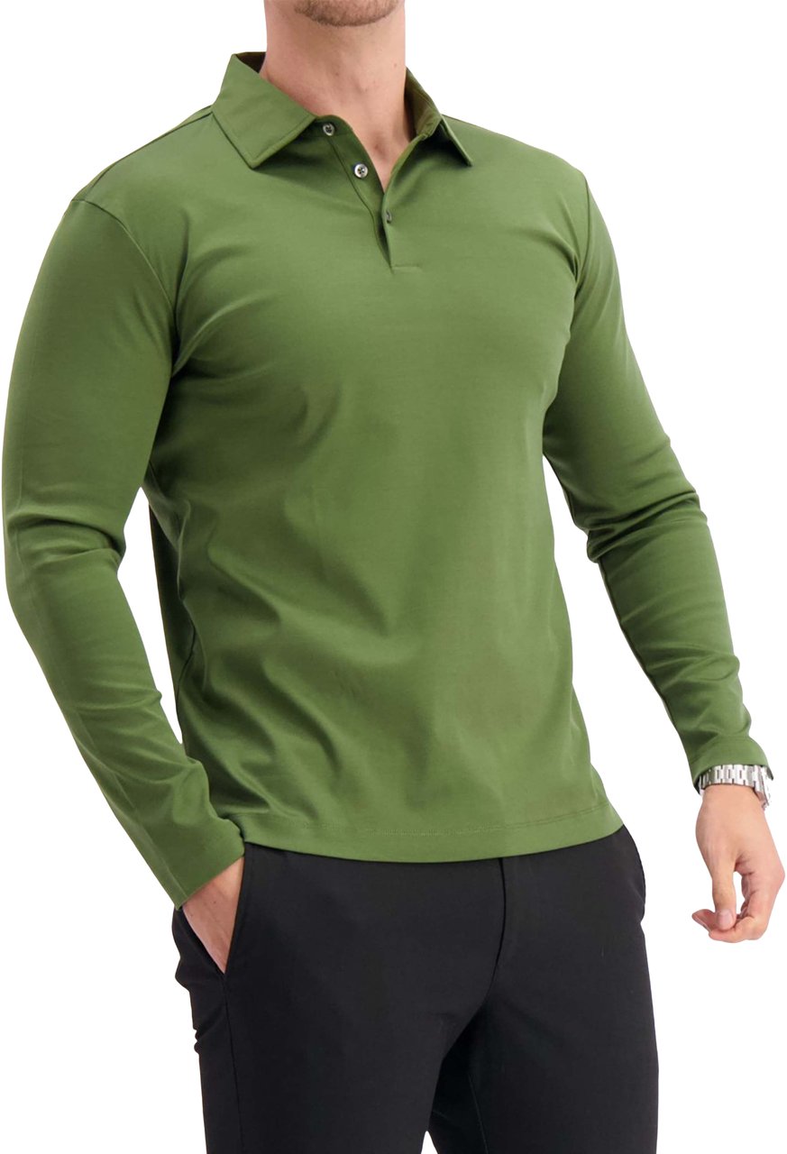 Les Brutes Polo Longsleeve Green Groen