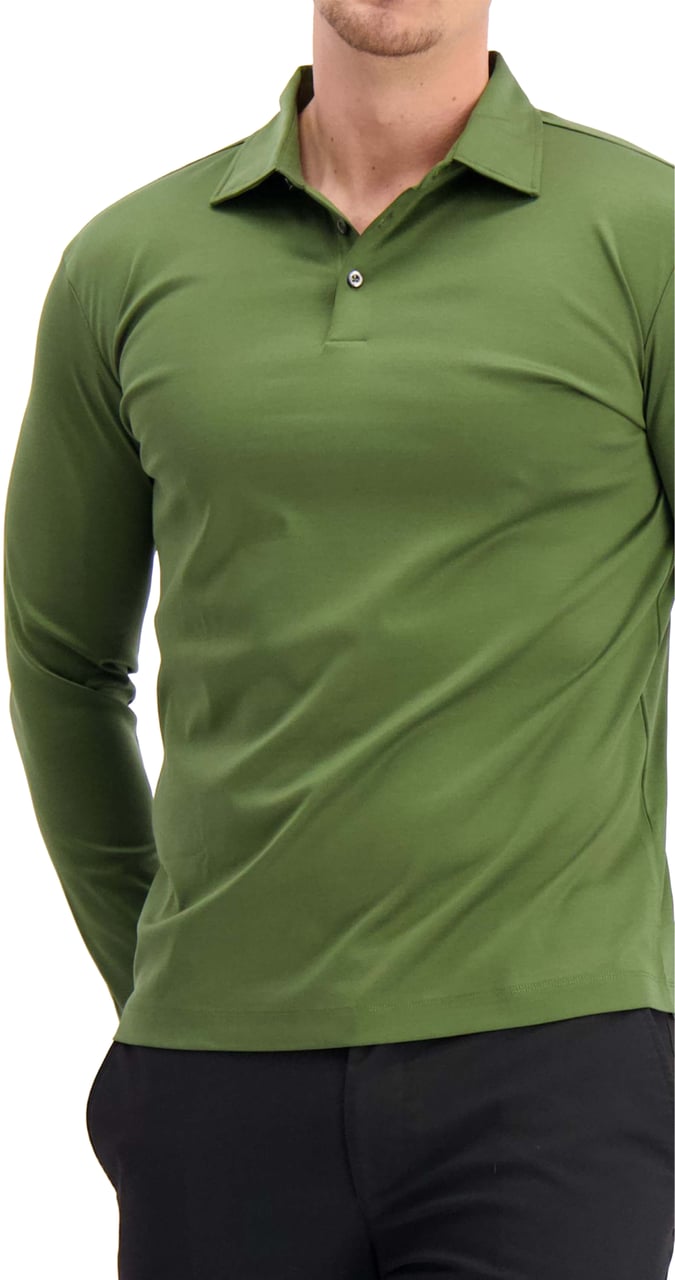 Les Brutes Polo Longsleeve Green Groen