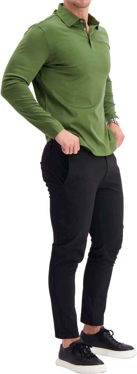 Les Brutes Polo Longsleeve Green Groen