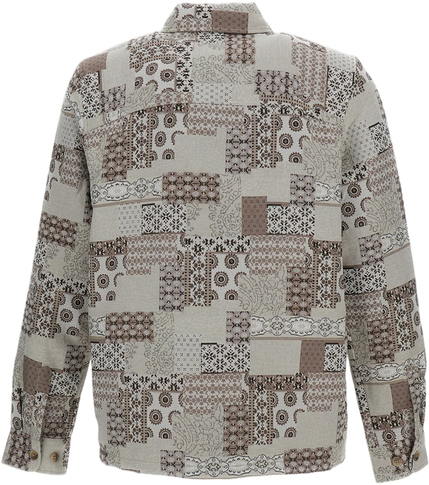 Les Deux Intricate Jacquard Cotton-Blend Overshirt with Boxy Cut Neutraal