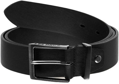 Les Deux ceinture les deux walker en cuir noir Zwart