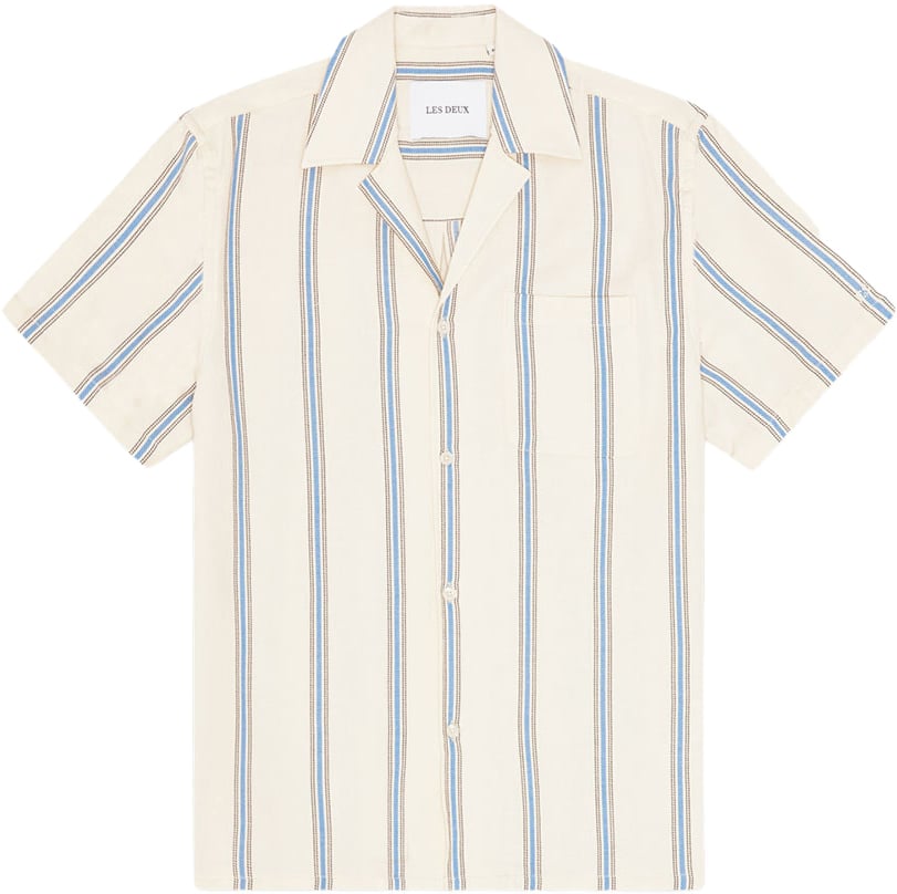 Les Deux chemise a rayures les deux lawson beige bleu Beige