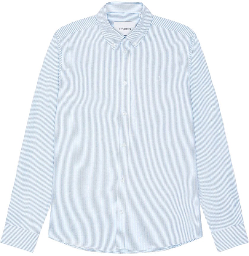 Les Deux chemise les deux konrad oxford bleu blanc Blauw